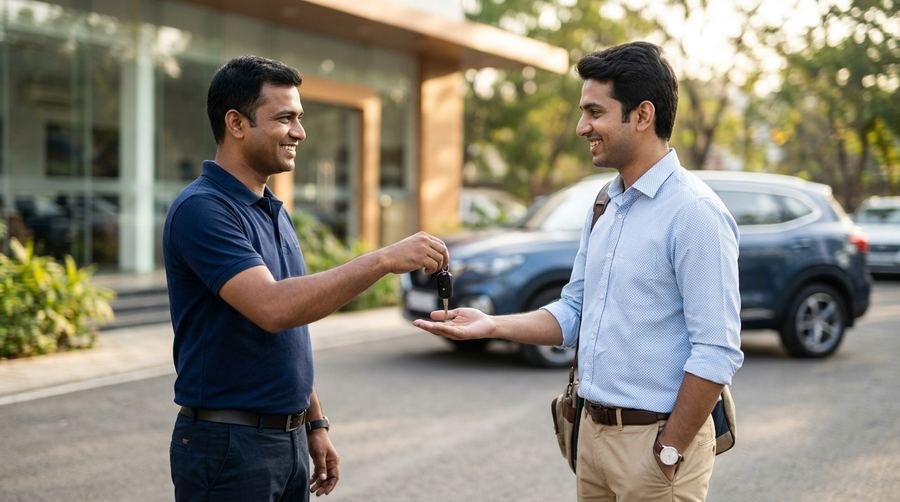 Shekhawat Car Rental key handover